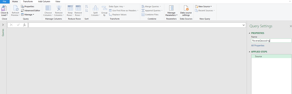 Reverse Geo Coding Using Google Maps API In Power Query