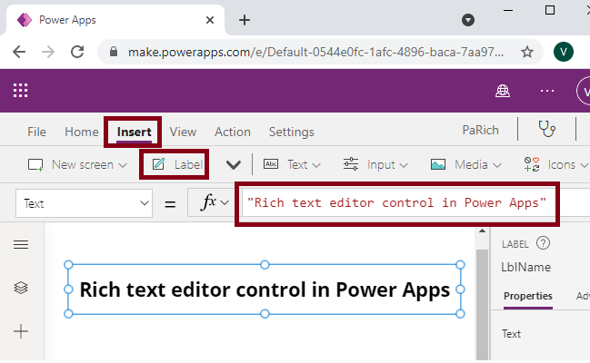 Rich text editor Control in Power Apps
