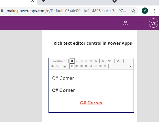 Rich text editor Control in Power Apps
