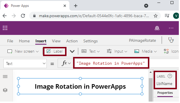 Rotating An Image In Power Apps