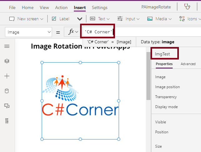 Rotating An Image In Power Apps