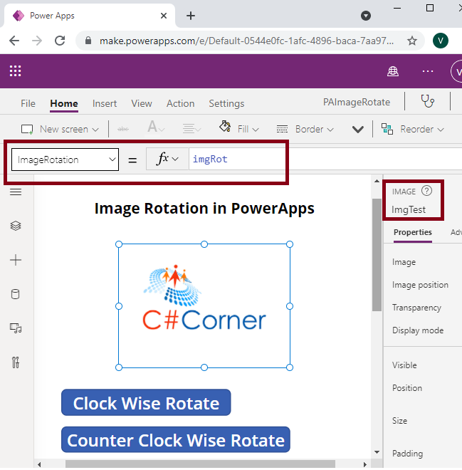Rotating An Image In Power Apps