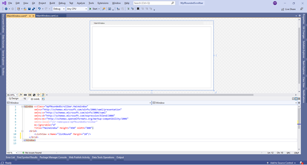 Rounded scrollbar in ListView ComboBox WPF