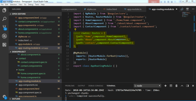 Routing and WildCard Route In Angular 6