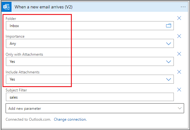 power automate save email attachment to azure blob storage