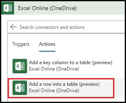Action for the workflow