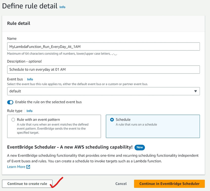 Schedule AWS Lambda Function
