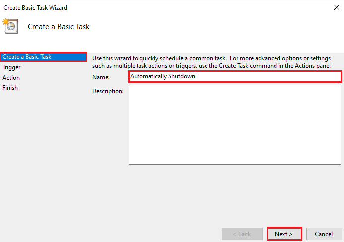 Schedule Automatic Shut Down Windows 10