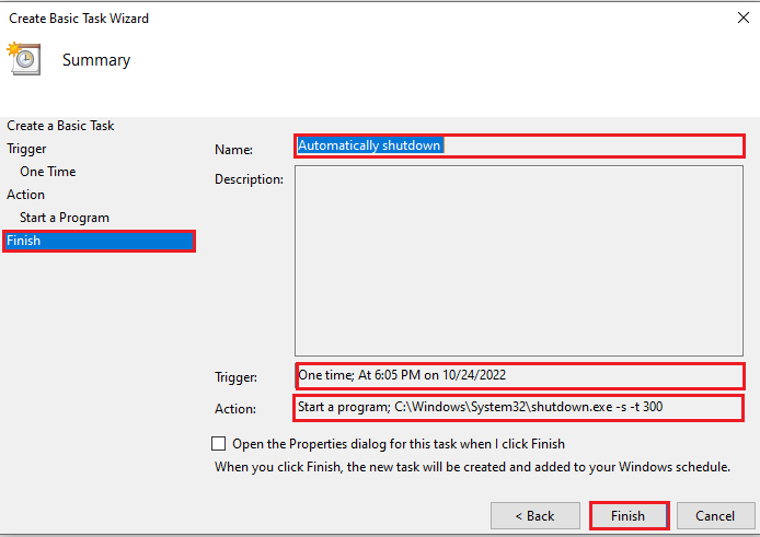 Schedule Automatic Shut Down Windows 10