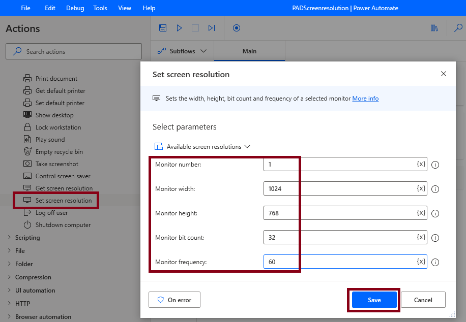 Screen Resolution in Desktop flow