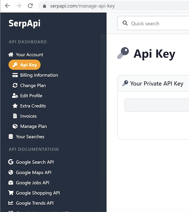 Get Serpapi Key