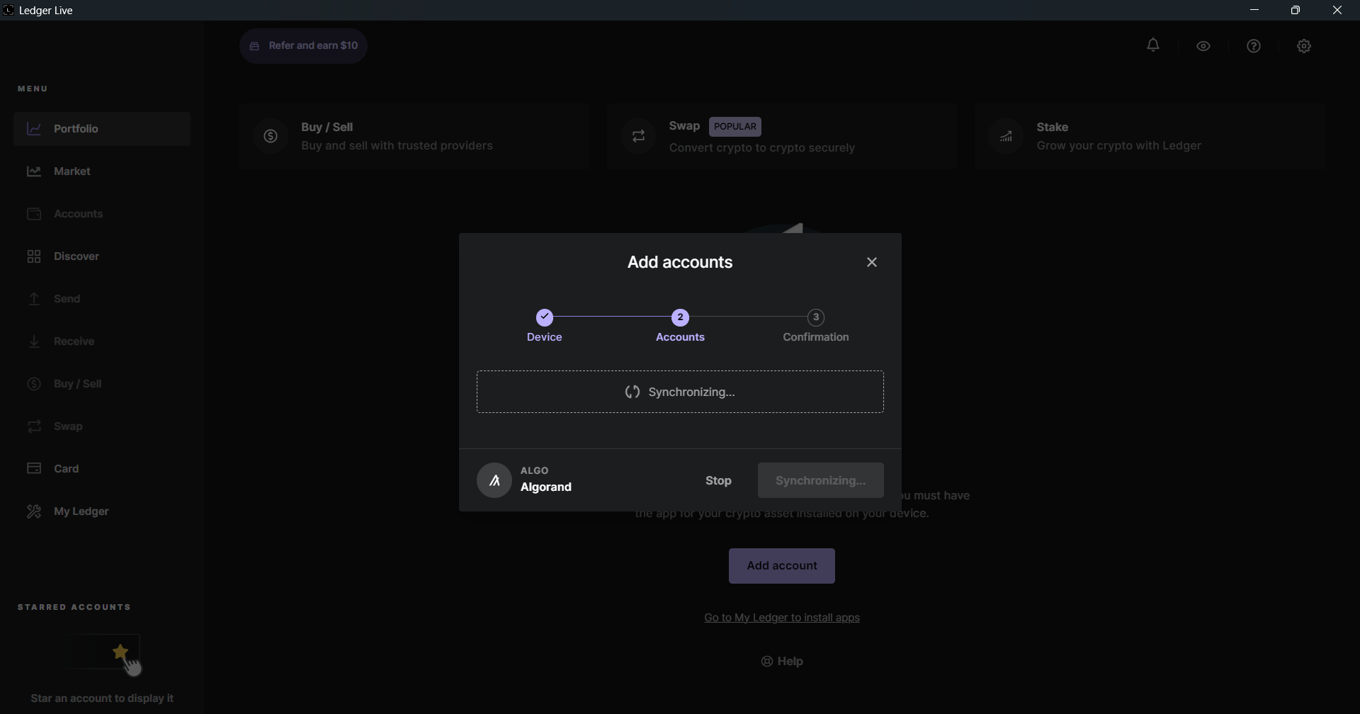 Ledger Nano Account  Sync