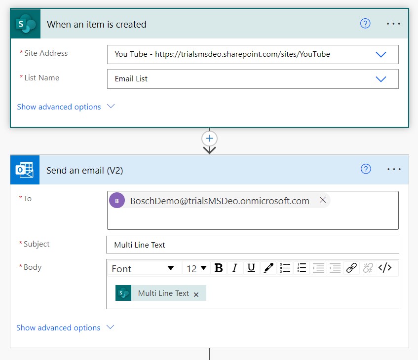 how to send email to sharepoint list