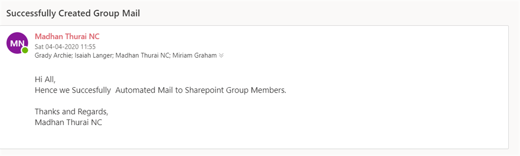 Send Mail To SharePoint Group Members Using Power Automate