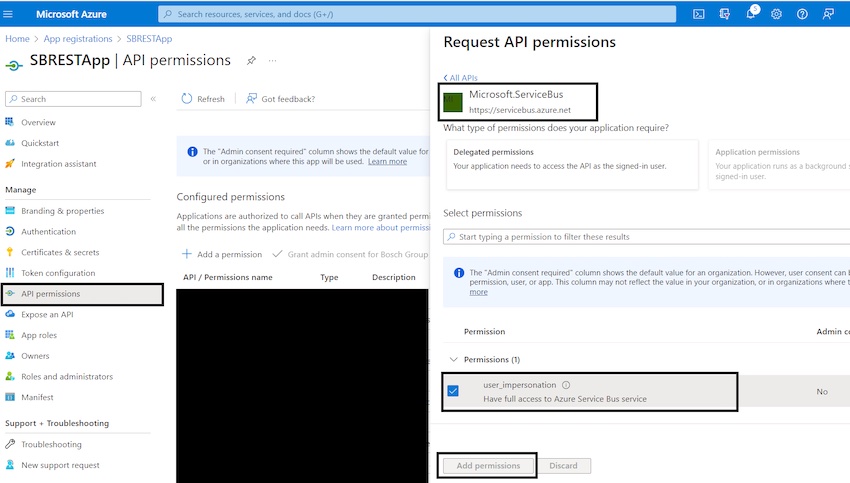 Configure Permissions to App Registration