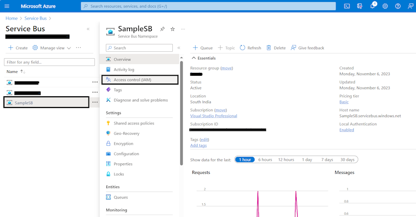 Configure Permissions to Service Bus