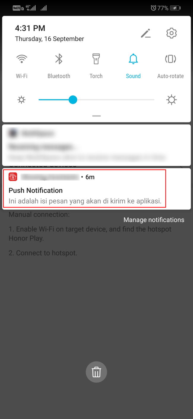 Send Push Notification To Android Device From .Net Core Web API