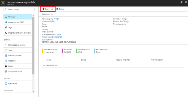 Sending Event Data To Azure Event Hub