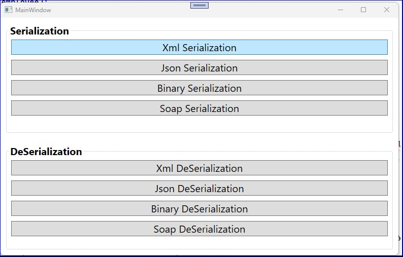 Serialization and DeSerialization in C#