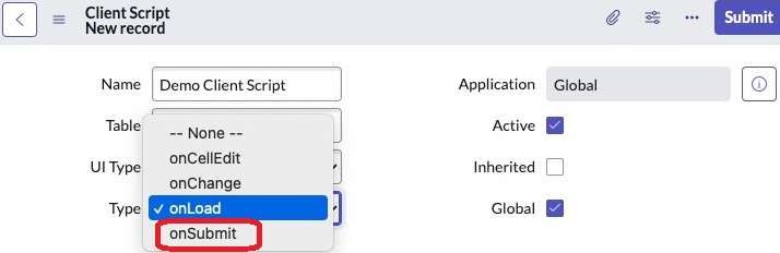 ServiceNow Client Script OnSubmit Real-Time Scenarios and Use Cases