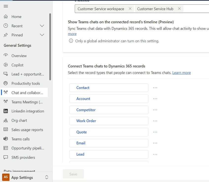 Connect chats to Dynamic 365