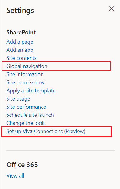 Set up Viva Connections