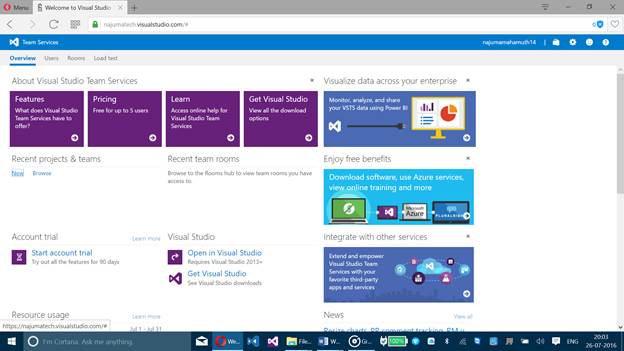 Setting Up A New Project In Visual Studio Online