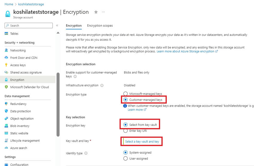 Setting Up Azure Blob Storage Encryption
