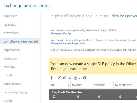 Setting Up DLP In Office 365 Exchange Online