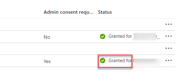 API Permissions - Consent Granted