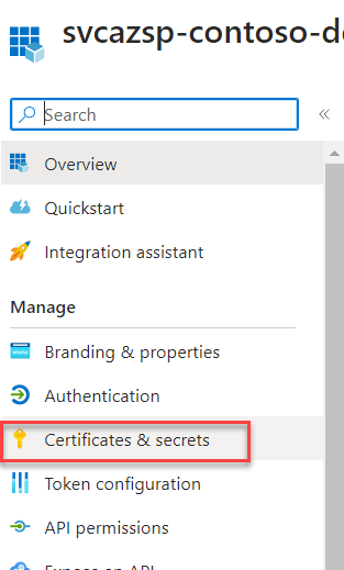 Certificates and Secrets - New Client Secret