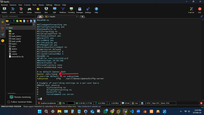 Save and exit the file