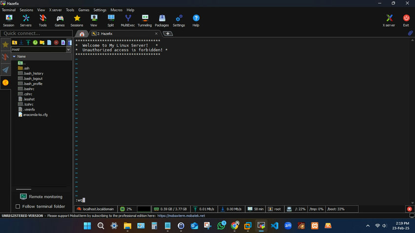 Save and exit the file