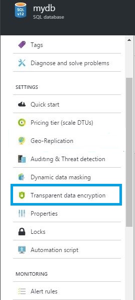 Setting Up Transparent Data Encryption With Existing Azure SQL Database