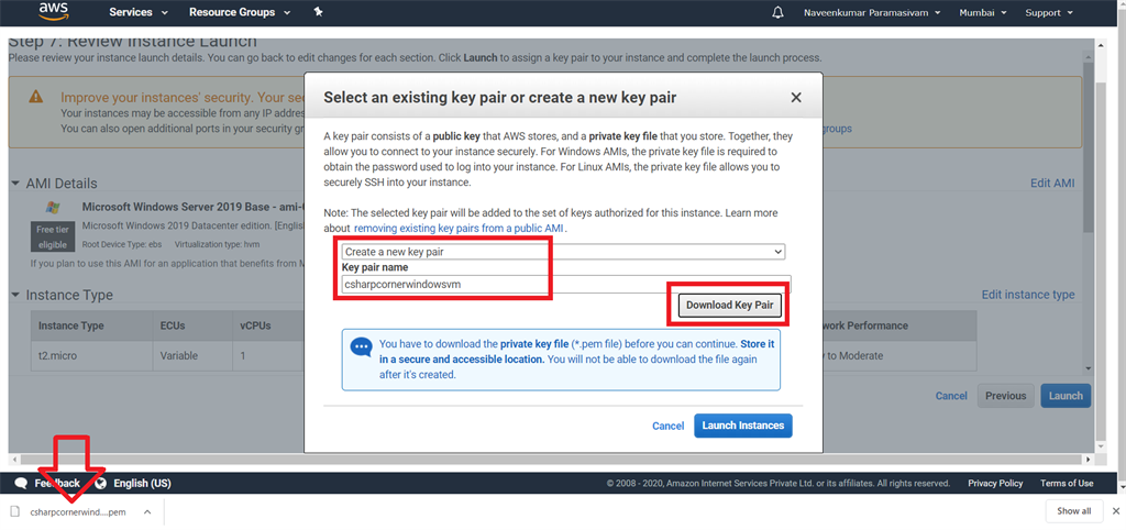 Setup Amazon EC2 Windows Instance