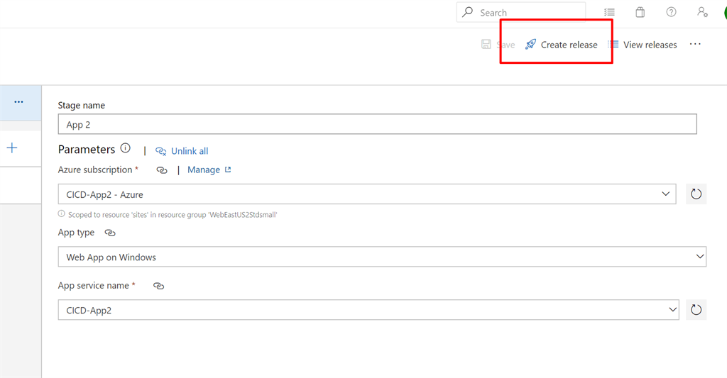 Creating Release Option