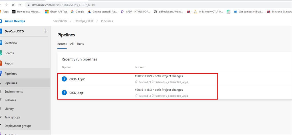 The build has started for both projects