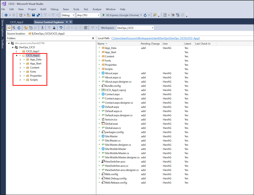 Added project in Solution control