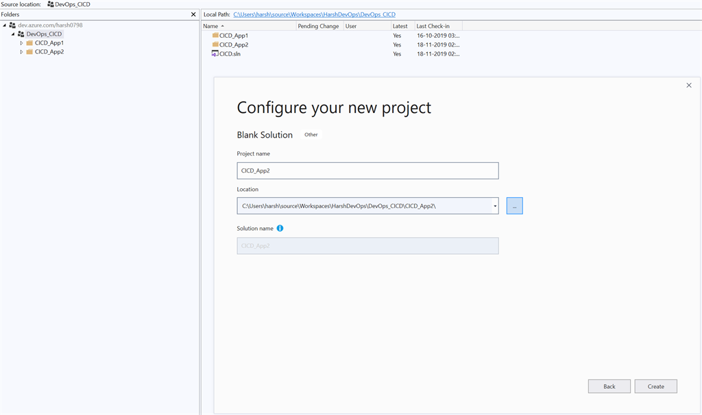 Creating a Blank Solution