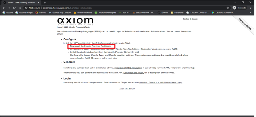 Setup Single Sign-On Feature For Salesforce Users