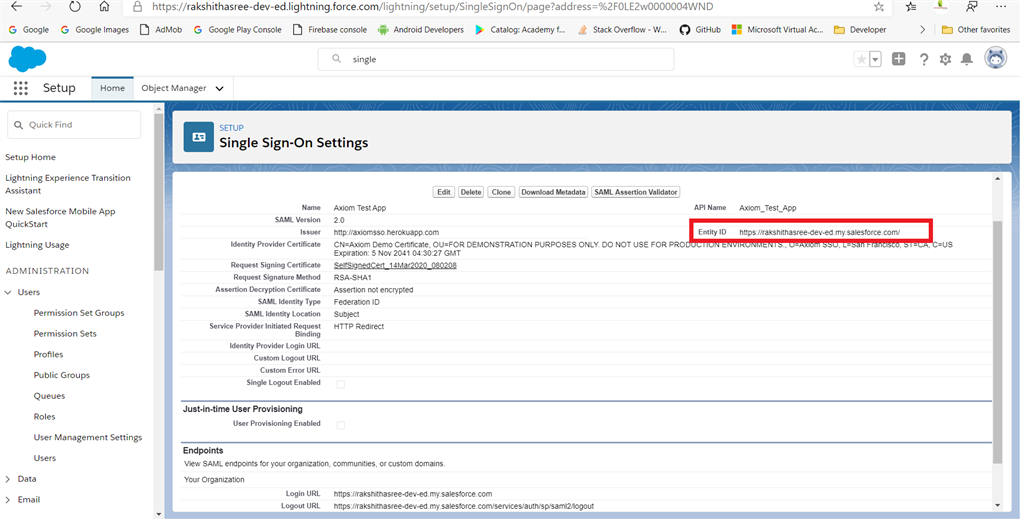 Setup Single Sign-On Feature For Salesforce Users
