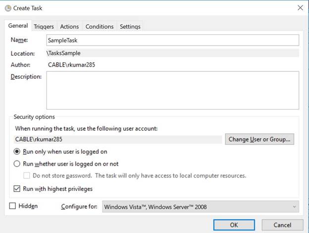 Setup Task Scheduler To Run Application