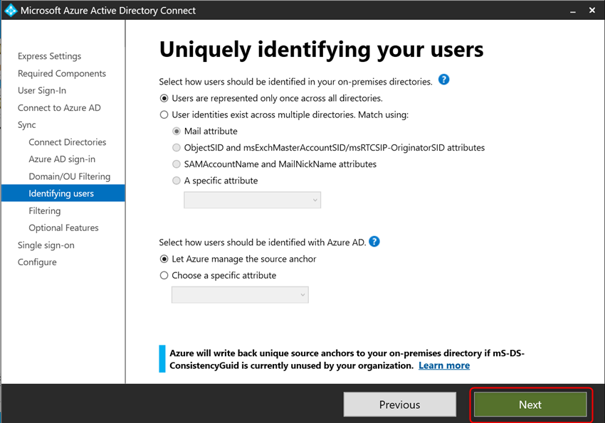 Setup Your Hybrid Environment Using Azure AD Connect