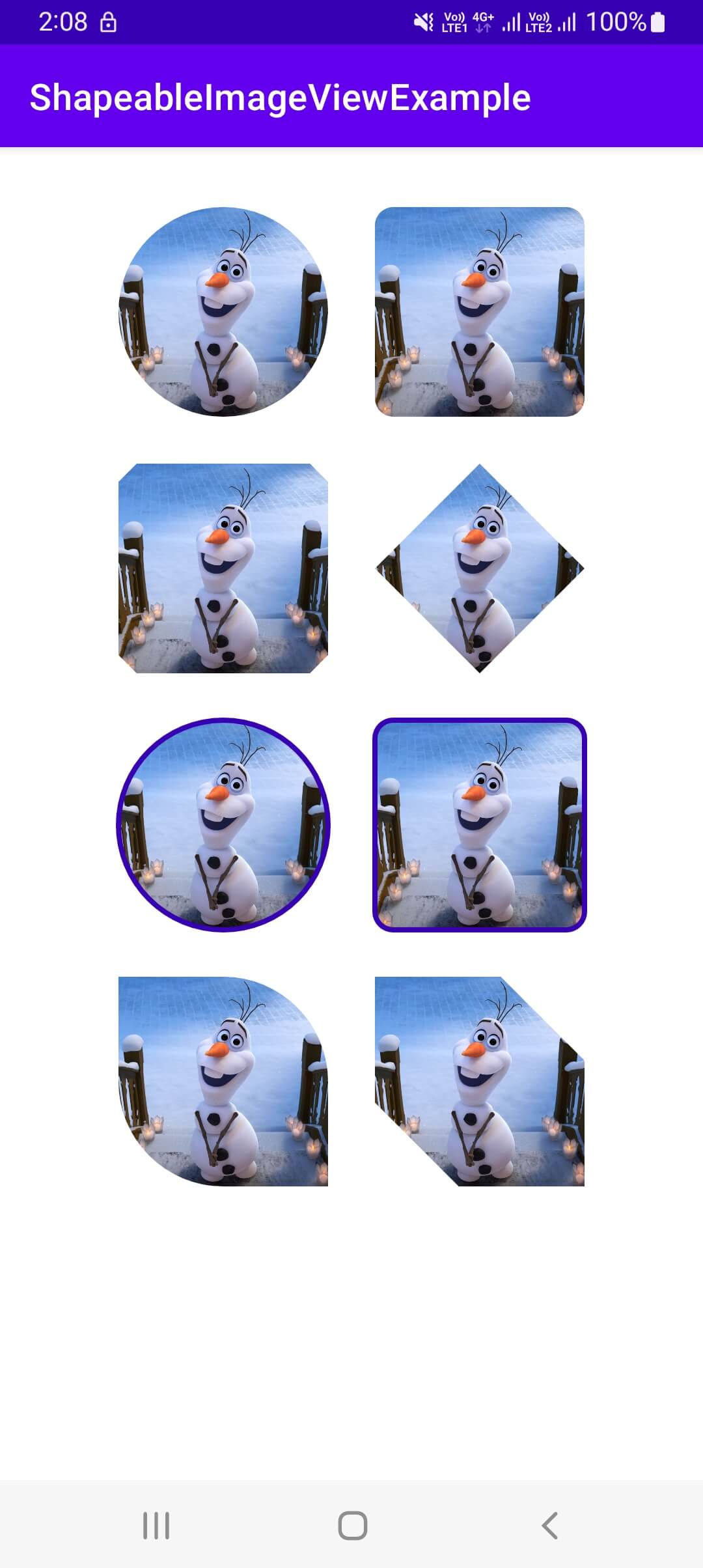 Shapeable ImageView In Android