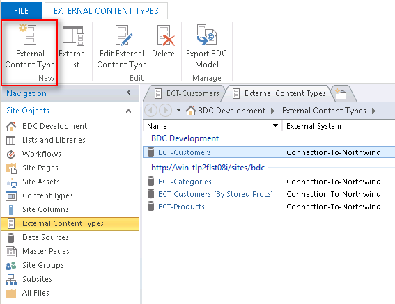 External Content Types