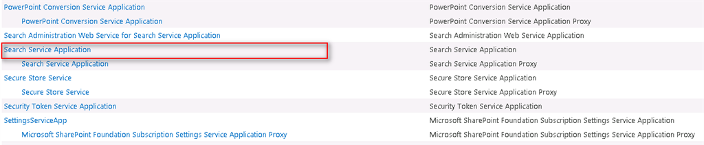 Search Service Application