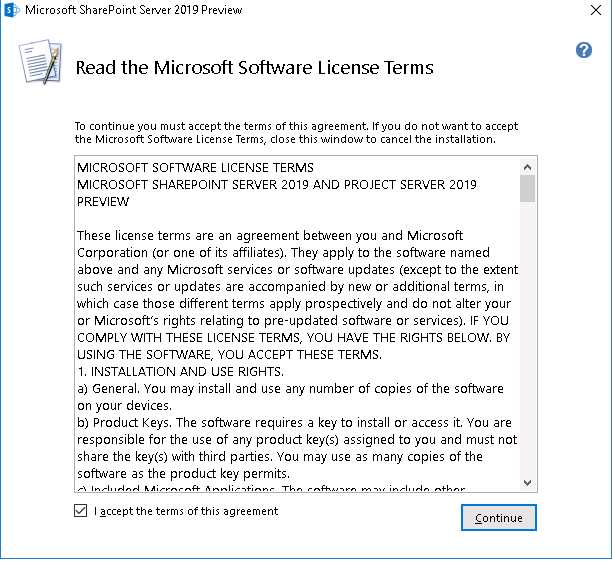 SharePoint 2019 Public Preview Installation