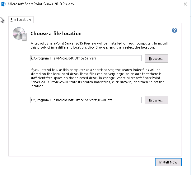 SharePoint 2019 Public Preview Installation
