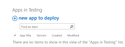 Apps in testing library - to deploy add-in
