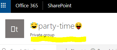 SharePoint - Emoji In Site Name